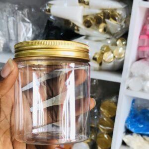 250g foreign clear jar with gold lid