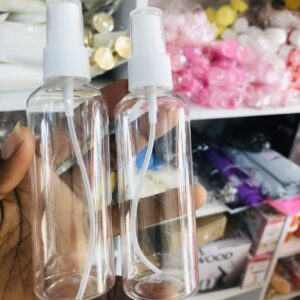 100ml clear spray bottle with white cover