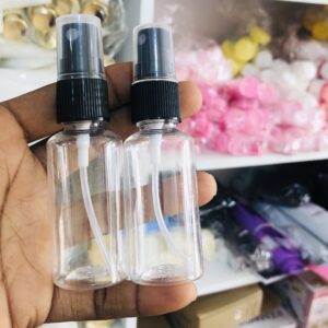 30ml clear spray bottle with black cover