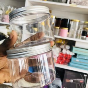 300g clear jar with silver aluminum lid