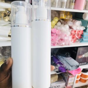 250ml white bottle with pump lid