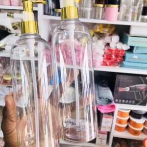 500ml clear bottle with gold pump