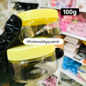 100g clear local jar with yellow lid