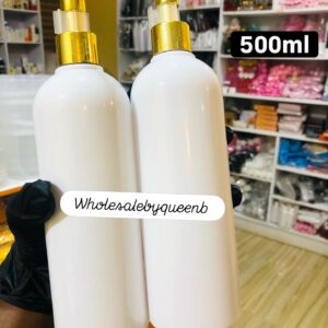 500ml white foreign bottle with gold pump