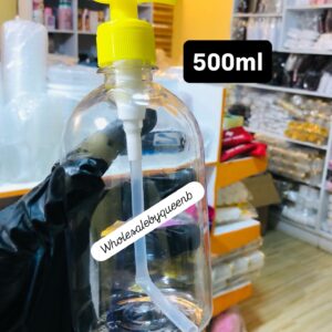 500ml Clear bottle with yellow pump