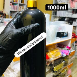 1000ml Foreign Black Bottle with gold pump