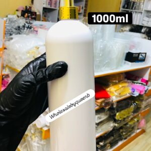 1000ml Foreign white bottle with gold pump
