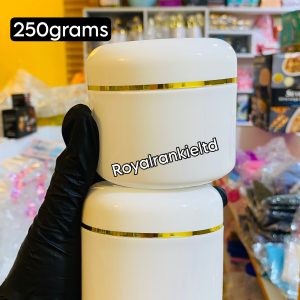 250g white jar with gold or silver line